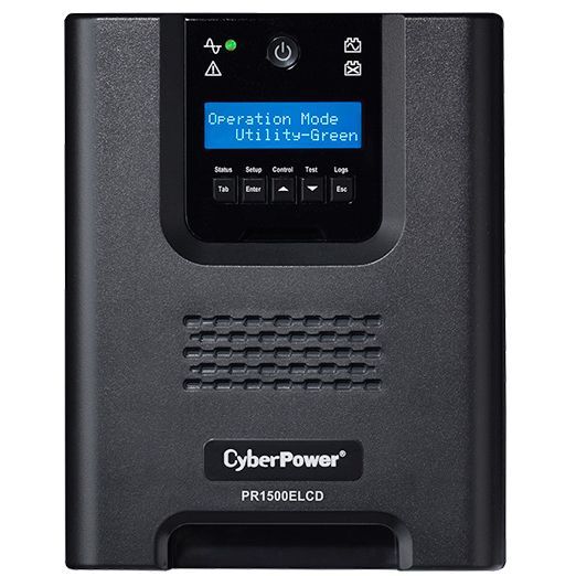UPS CYBER POWER Line Int. cu Sinusoida Pura, LCD, tower,   1500VA/ 1350W, AVR, 8 x socket IEC, display LCD, 1 x baterie RBP0023, Backup 4 - 12 min, incarcare 8h, USB, RS232, GreenPower, serie PR 