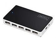 DIGITUS USB 2.0 10-Port Hub 10x USB A/F 1x USB mini incl. USB cable & power supply_1