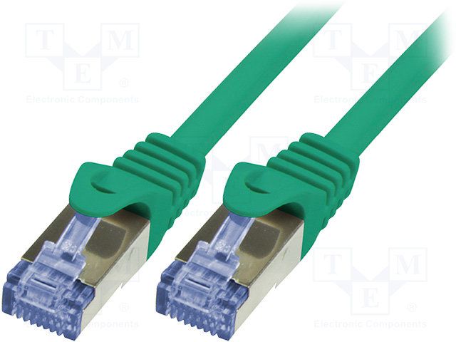 PATCH CORD S/FTP LOGILINK Cat6a, LSZH, cupru, 0.25 m, verde, AWG26, dublu ecranat 