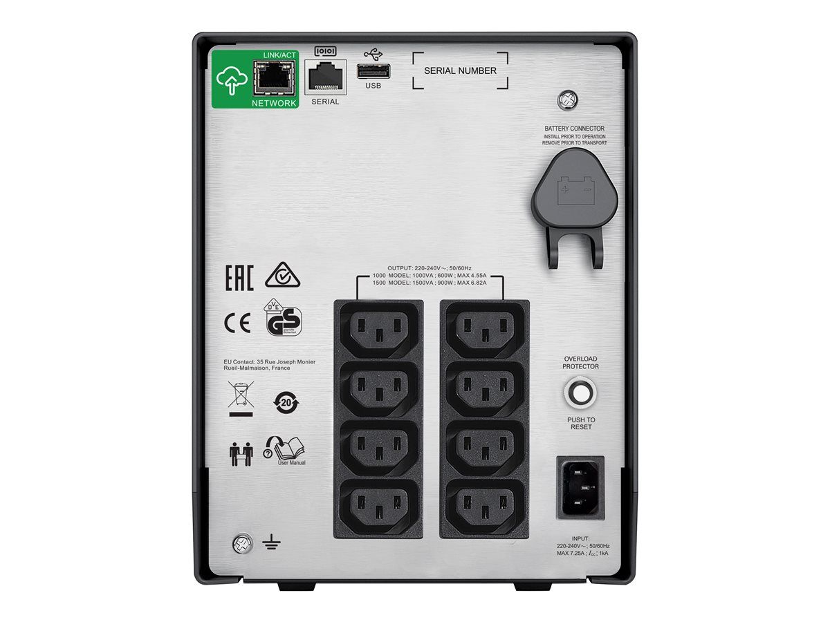 APC | SMC1500IC | UPS | Line interactive | 1500 VA | 900 W | Sinusoida pura | Tower | Nr iesiri 4 C13 & 2 jumper | Intrare C14|  USB, RJ45 serial,  Panou LCD_2