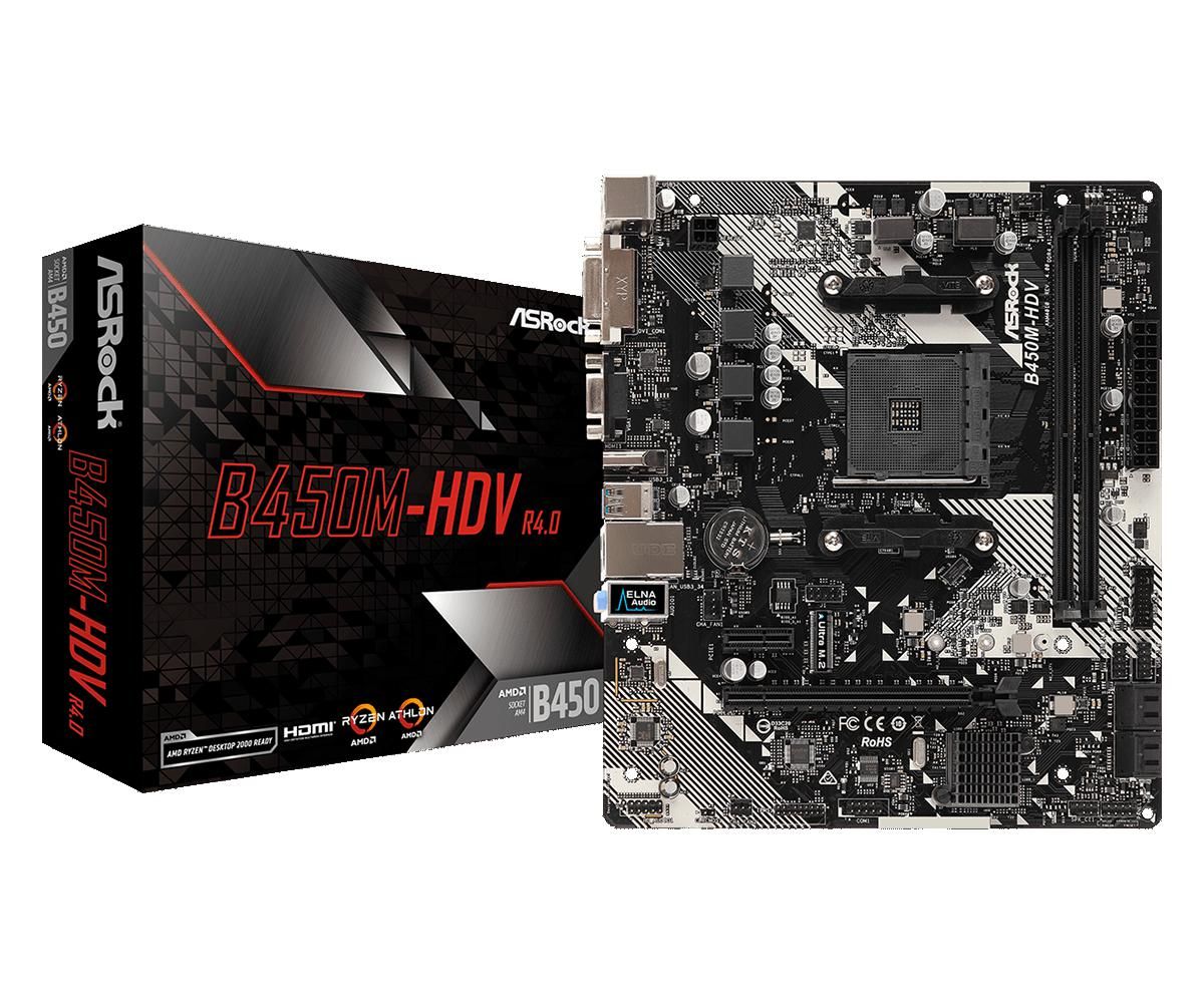 Placa de baza ASRock B450M-HDV R4.0, Socket AM4_2