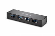 HUB extern KENSINGTON, porturi USB: USB 3.0 x 4, conectare prin USB 3.0, alimentare retea 220 V, cablu 0.3 m, negru, 