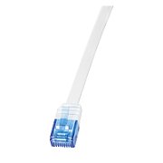 PATCH CORD UTP LOGILINK Cat6, cupru, flat, 1 m, alb, AWG32, 
