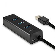 HUE-S2BL 4x USB3.0 Charging Hub, cablu 120 cm, port incarcare Micro USB_1