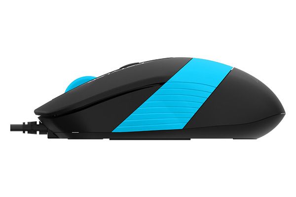 MOUSE A4tech, PC sau NB, cu fir, USB, optic, 1600 dpi, butoane/scroll 4/1, buton selectare viteza, negru / albastru, 