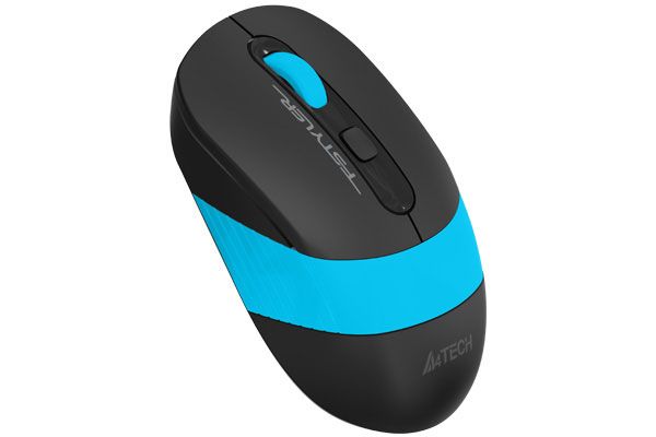 MOUSE A4tech, gaming, wireless, 2.4GHz, optic, 2000 dpi, butoane/scroll 4/1, buton selectare viteza, negru / albastru, 