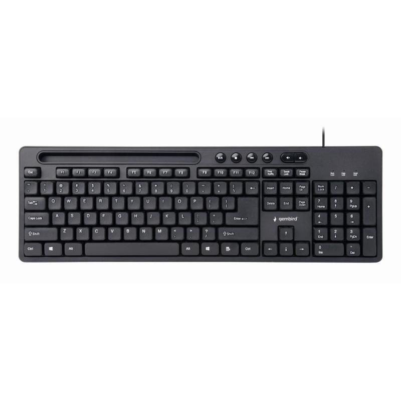 GEMBIRD Multimedia keyboard with phone stand black US-layout KB-UM-108_3