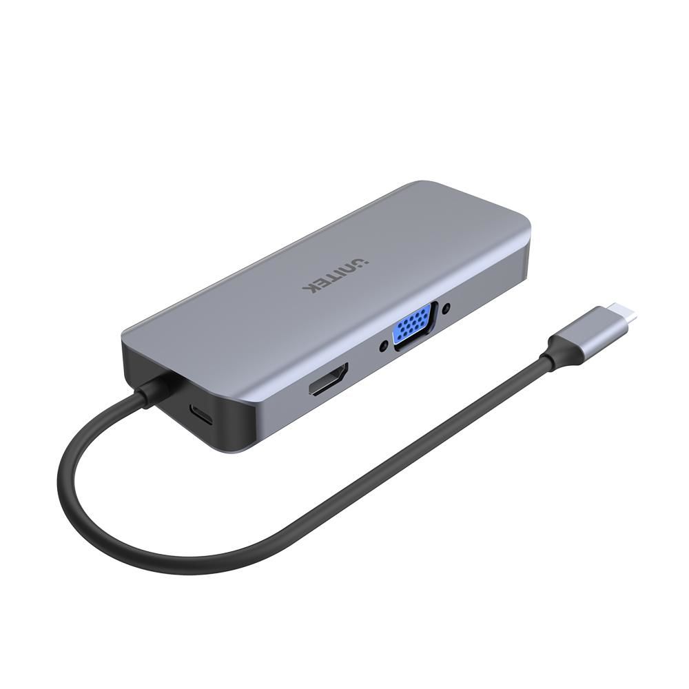 UNITEK D1026B interface hub USB 3.2 Gen 1 (3.1 Gen 1) Type-C 5000 Mbit/s Grey_2