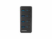 NATEC HUB USB 3.0 MANTIS 2 4-PORTS WITH SWITCH+POWER SUPPLY_1