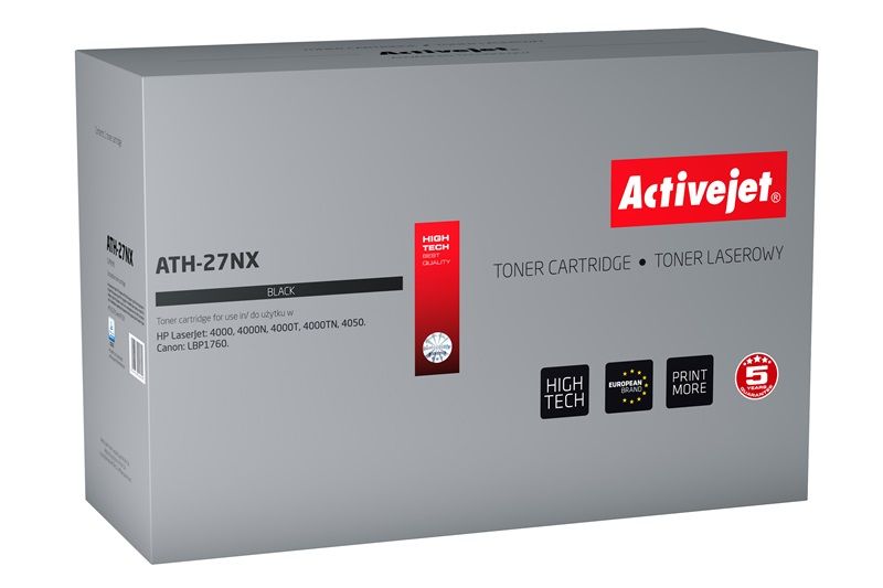 Activejet ATH-27NX toner for HP printer; HP 27X C4127X, Canon EP-52 replacement; Supreme; 11300 pages; black_2