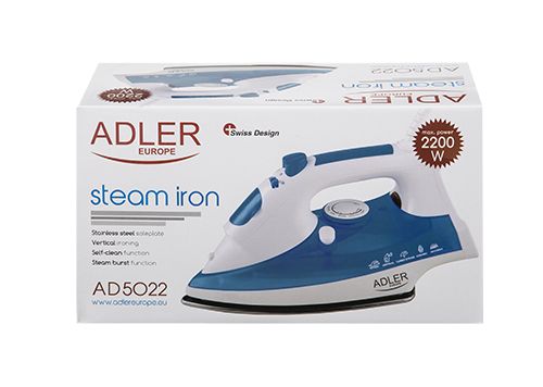 Adler AD 5022 Dry & Steam iron Ceramic soleplate Blue,White 2200 W_4