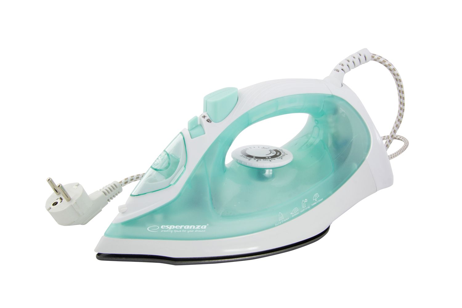 Esperanza EHI005 Steam iron Ceramic soleplate  Green,White 2200 W_3