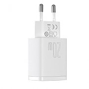 INCARCATOR retea Baseus Compact, Quick Charge 20W, 1 x USB Type-C 5V/3A si 1 x USB 5V/3A, alb 