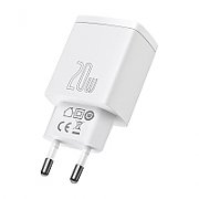 INCARCATOR retea Baseus Compact, Quick Charge 20W, 1 x USB Type-C 5V/3A si 1 x USB 5V/3A, alb 