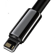 CABLU alimentare si date Baseus Tungsten Gold, Fast Charging Data Cable pt. smartphone, USB la Lightning Iphone 20W, brodat, 1m, rezistent zgarieturi, negru 