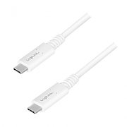 CABLU alimentare si date LOGILINK, pt. smartphone, USB 4.3, USB Type-C (T) la USB Type-C (T), UHD 8K / 60Hz (7680x4320), suporta pana la 20V/5A 100W, triplu ecranat,0.8m, alb, 
