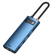 DOCKING Station Baseus Metal Gleam, conectare PC USB Type-C, USB 3.0 x 3, USB Type C x 1 PD 100W 5V / 9V / 14.5V / 20V 5A (Max.), HDMI x 1/4K/60Hz, LED, gri 