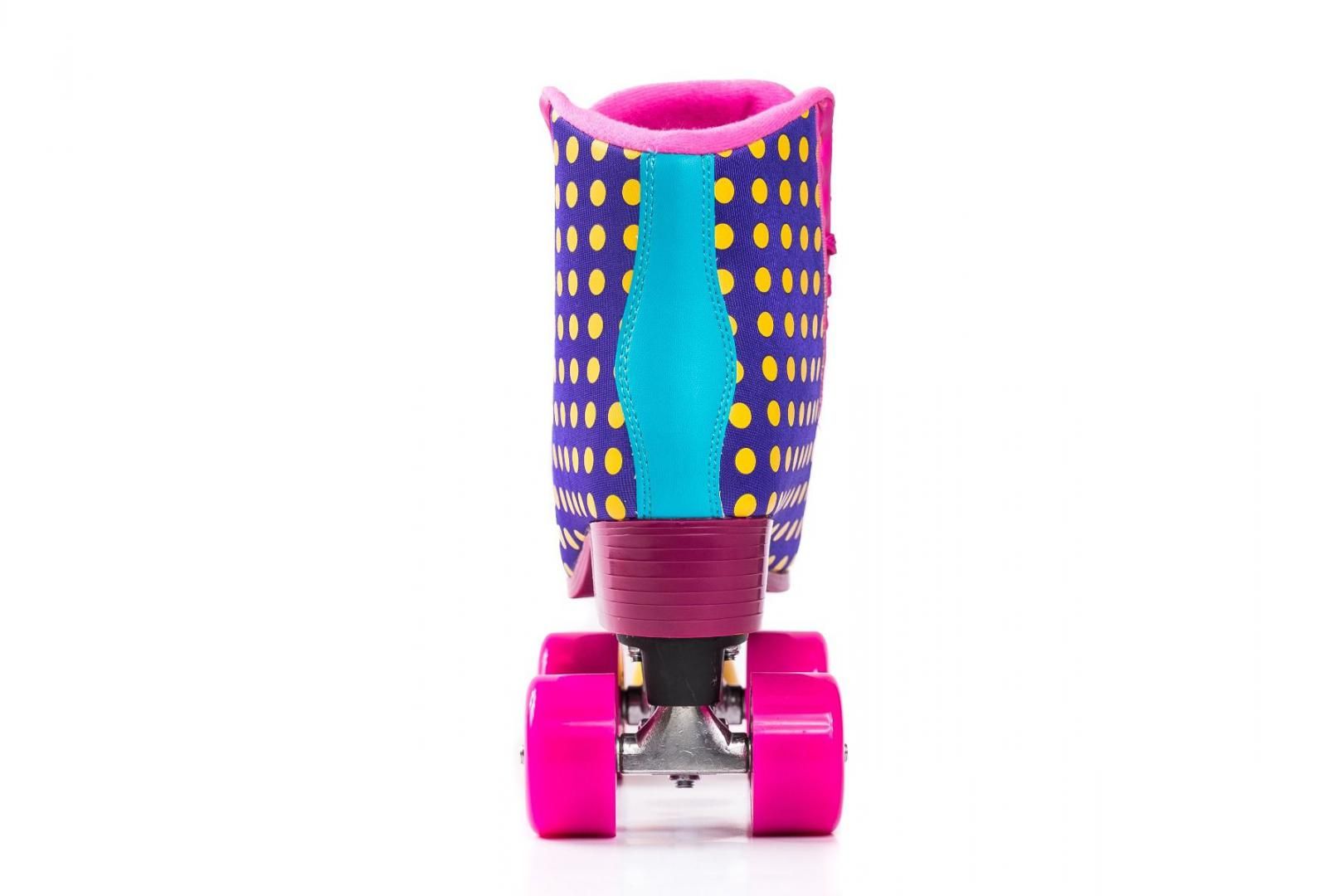 ROLE BLISS DOTS MAUVE, MASURA 41 EU, ROTI PU 58X32MM, RULMENTI ABEC 7, SASIU COMPOZIT PP, TRUCK ALUMINIU, CULOARE MOV_4