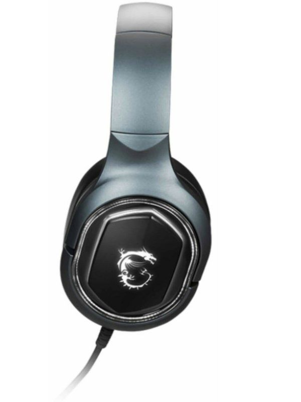 MSI IMMERSE GH50 7.1 Virtual Surround Sound RGB Gaming Headset 'Black with Ambient Dragon Logo, RGB Mystic Light, USB, inline audio controller, 40mm Drivers, detachable Mic'_2