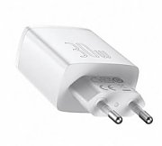 INCARCATOR retea Baseus Compact, Quick Charge 30W, 2 x USB 5V/3A, 1 x USB Type-C 5V/3A, alb 