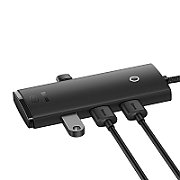 HUB extern Baseus Lite, porturi USB: USB 3.0 x 4, conectare prin USB 3.0, lungime 1m, negru, 