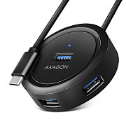 HUE-P1C 4x USB 3.2 Gen 1 ROUND hub, micro USB power IN, 30cm USB-C cable_1