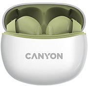 Canyon TWS-5 Bluetooth headset, with microphone, BT V5.3 JL 6983D4, Frequence Response:20Hz-20kHz, battery EarBud 40mAh*2+Charging Case 500mAh, type-C cable length 0.24m, Size: 58.5*52.91*25.5mm, 0.036kg, Green_1