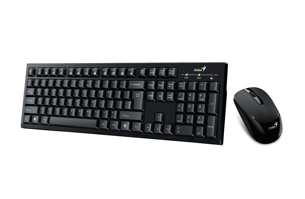 KIT wireless GENIUS, tastatura wireless 104 taste (slim) + mouse wireless 1000dpi, 3 butoane, black, „KM-8101