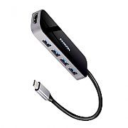 HMC-6H4A, USB-Hub, 4x USB-A + HDMI, USB-C 3.2 Gen 1, PD 100W - cablu de 20 cm USB-C_1