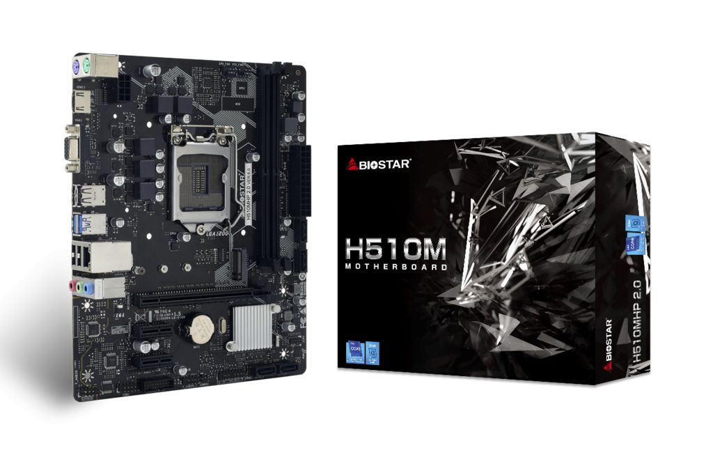 Placa de baza Biostar H510MHP 2.0 LGA1200, 2x DDR4 3200MHz, 1x PCIe 4.0 x16, 2x PCIe 3.0 x1, 1x M.2, 4x SATA III 6Gbps, 1Gbps LAN, mATX_2