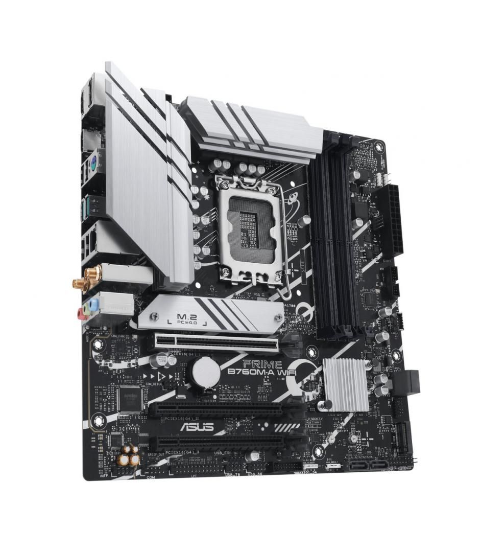 Placa de baza ASUS PRIME B760M-A WIFI LGA1700, 4x DDR5, 1x DisplayPort, 2x HDMI, 3x PCIe x16, 2x M.2, 4x SATA 6Gbps, WIFI 6, 2.5Gbps LAN, ATX_2