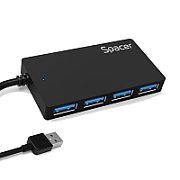 HUB extern SPACER, porturi USB:USB 3.0 X 1, USB 2.0 x 3, conectare prin TYPE-C, cablu 1m, aluminiu,  (include TV 0.8lei), 
