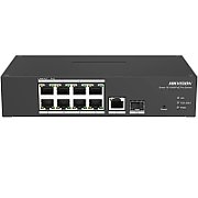 Switch 8 porturi PoE Hikvision DS-3T1310P-SI/HS prezinta 8 × 10/100 Mbps PoE port,1 × 1 Gbps RJ45 port,1 × 1 Gbps fiber optical port, RJ45 ort,full duplex,MDIMDI-X adaptive, IEEE 802.3,IEEE 802.3ab,IEEE 802.3u,IEEE 802.3z,IEEE 802.3x,MAC Address Table 16 K,Capacity 5.6 Gbps,4 Mbits,Long Range Ports_1