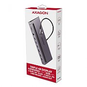 HMC-4KX3, USB-C hub, 5 Gbps, 3x USB-A, 2x HDMI, 1x DP, Ethernet, audio, SD, audio, PD 100W, compatibil TB3/4, carcasa metal_3