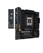AMD B650 micro-ATX motherboard with 8+2 DrMOS, DDR5, PCIe 5.0 M.2 slot with heatsink, dual M.2 slots, Wi-Fi 6, Realtek 2.5Gb Ethernet, two DisplayPort, HDMI™, front USB 3.2 Gen 1 Type-C® port, BIOS FlashBack™, Two-Way AI Noise Cancelation and Aura Sync_2