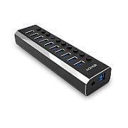 Hub Lindy cu 10 porturi USB, cu buton On/Off,_1