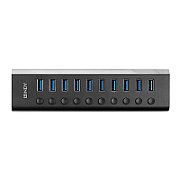 Hub Lindy cu 10 porturi USB, cu buton On/Off,_2