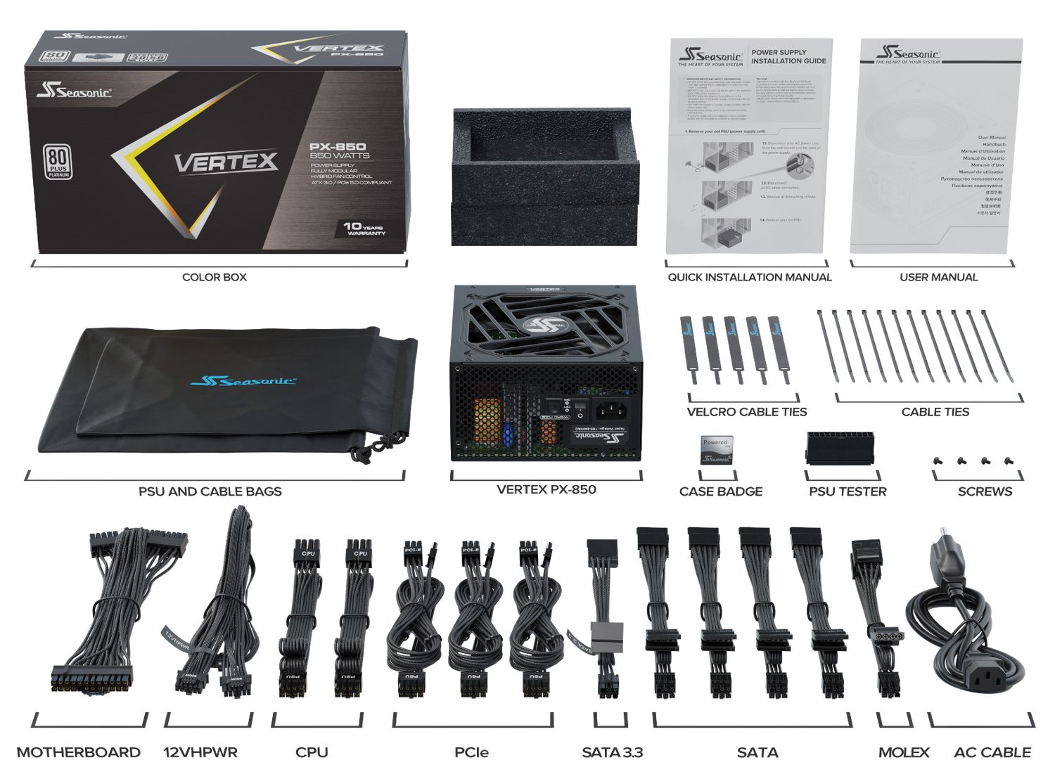 VERTEX PX-850, 80+ Platinum, 850W, ATX 3.0_8