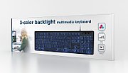 TASTATURA GEMBIRD USB, multimedia 104 taste + 12 taste multimedia, iluminare de fundal 3 culori, 1.45m, black 