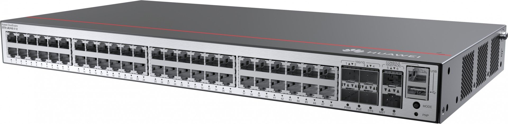 Huawei Switch S5735-L48LP4XE-A-V2 (48*GE ports, 4*10GE SFP+ ports, 2*12GE stack ports, PoE+, AC power) + license L-MLIC-S57L (98012052)_2