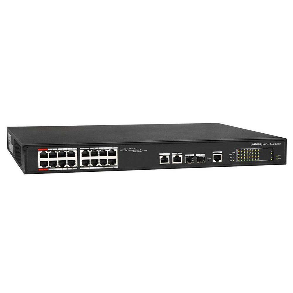 Dahua Managed switch 16 porturi PFS4218-16ET-240, Interfata: 16 x RJ45 - 10/100 Base-T (14 PoE (802.3af/at) + 2 Hi-PoE / PoE (802.3bt) / PoE (802.3af/at)), 2 x port Combo SFP (1000 Base-X) / RJ45 (10/100/1000 Base-T) - Uplink, 1 x RJ45 - Consola, Dimensiuni: 440 x 300 x 44 mm, Greutate 3.2 kg_2