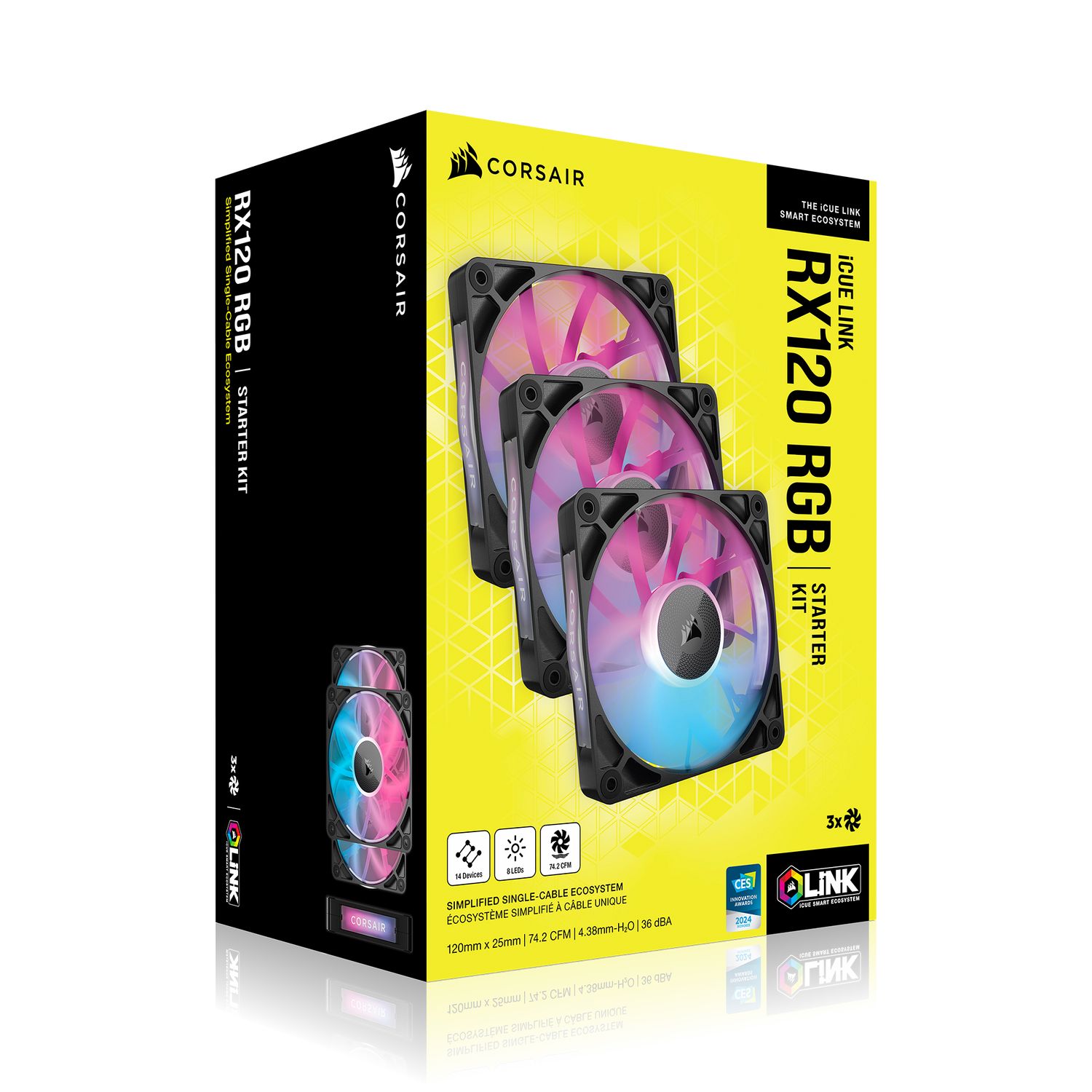 Ventilatoare Carcasa CORSAIR iCUE LINK RX120 3x120mm RGB NEGRU, viteza 0.400-2100 RPM +/- 10%, Airflow: 10.5-74.2 CFM, Presiune Statica: 0.12-4.38 mm-H2O, Nivel de zgomot: 10-36dBA, Prindere magnetica, Lungime cablu 135mm, 600mm_12