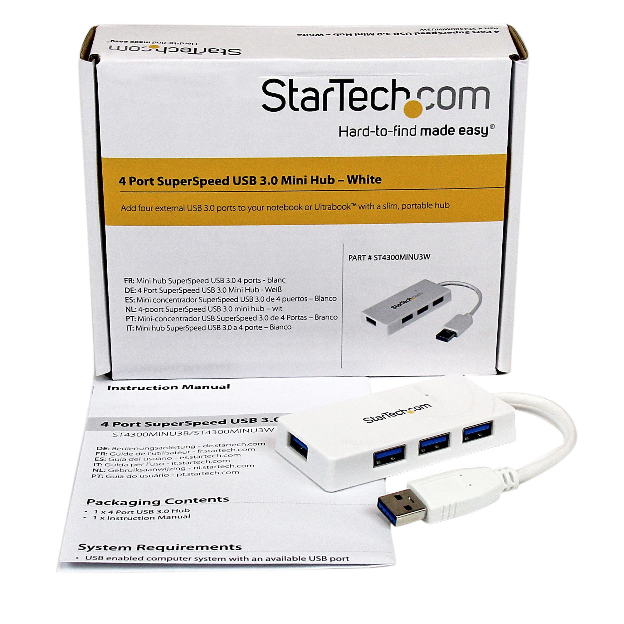 WHITE 4 PORT MINI USB 3.0 HUB/._7