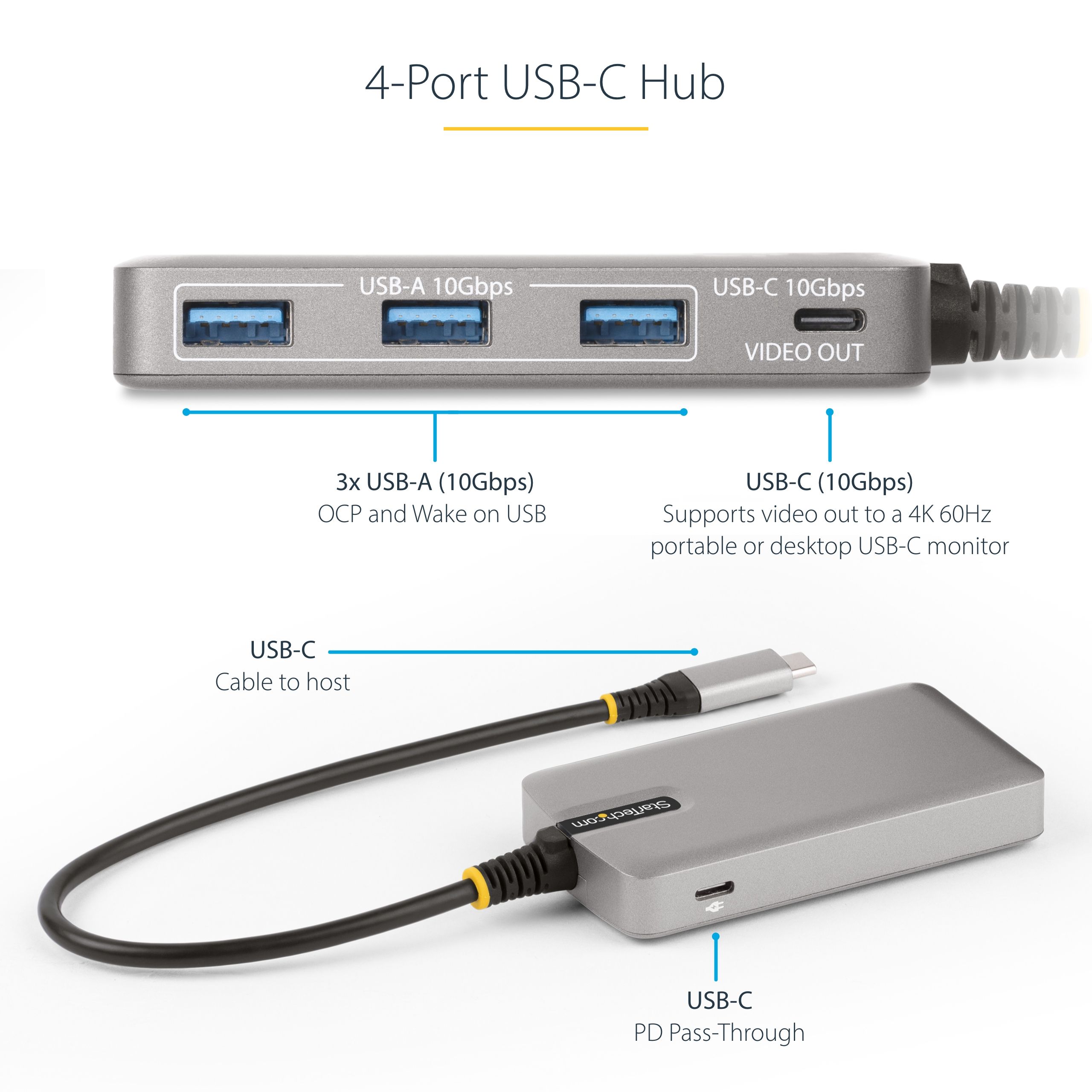 4-PORT USB-C 10GBPS HUB/- 3X USB-A/1X USB-C FOR LAPTOPS_13