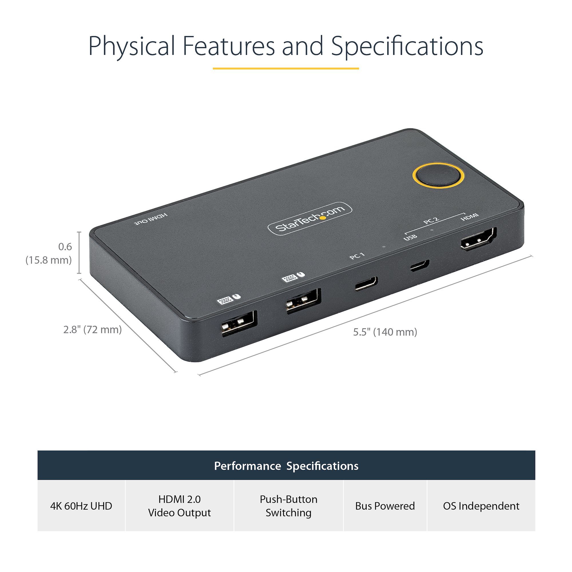 2 PORT HYBRID USB-C KVM SWITCH/KVM SWITCH - 4K 60HZ HDMI 2.0_9