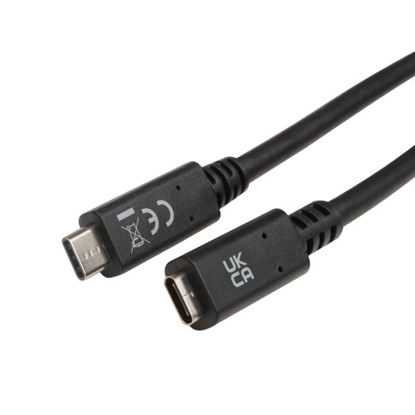 USB-C EXTN CABLE 2M BLACK F/M/USB-C EXTENSION CABLE 5 GBPS_5
