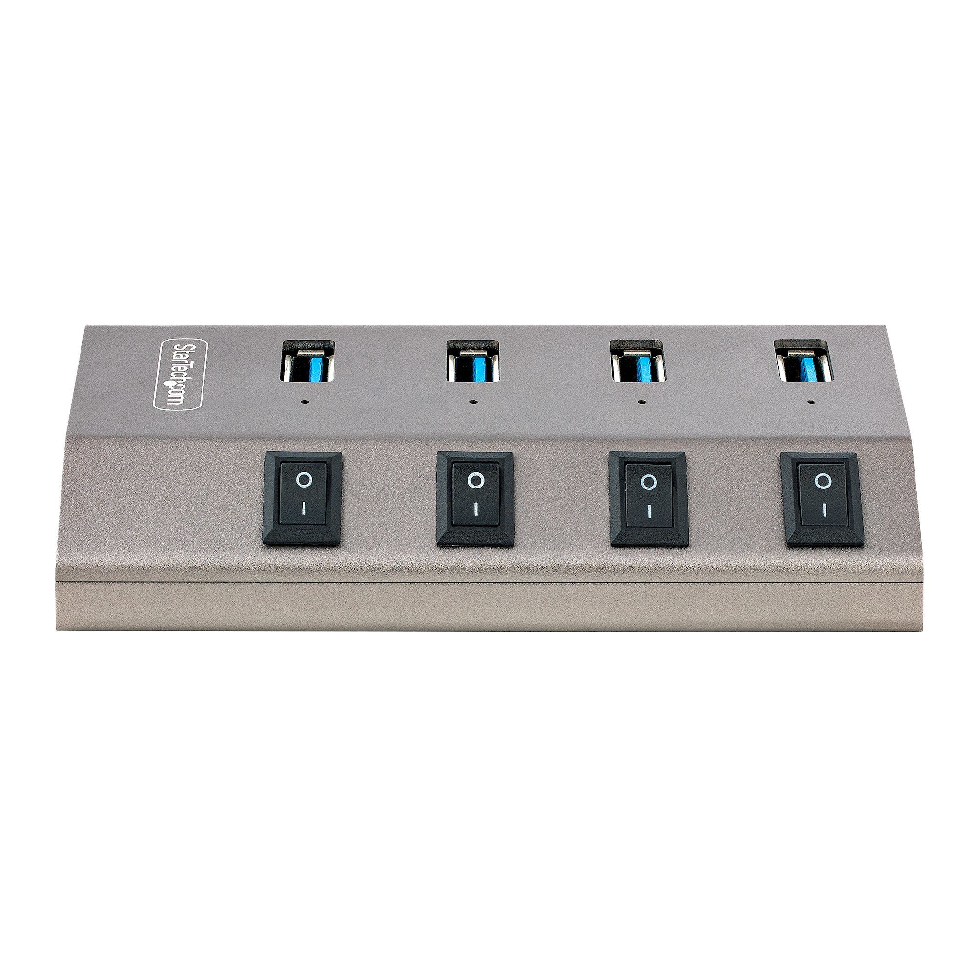 4-PT USB HUB W/ON/OFF SWITCHES/WITH INDIVIDUAL ON/OFF SWITCHES_4