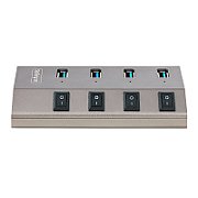 4-PT USB HUB W/ON/OFF SWITCHES/WITH INDIVIDUAL ON/OFF SWITCHES_4