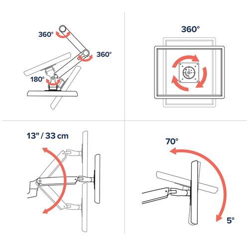 LX DESK MOUNT LCD ARM POLISHED/32IN BLACK/WHITE VESA MIS-D_3