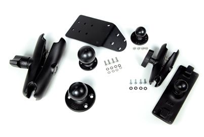 VM2 RAM mount kit for keyboard & computer, round base, medium arm, 8.5 inch (215 mm), ball for vehicle dock rear, keyboard mount_2